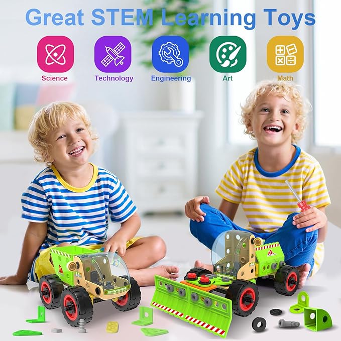 MOONTOY Building Stem Toy Set for 4 5 6 7 8 9+ Year Old Boy Birthday Gifts, STEM Toy Educational Engineering Kit, Building Toys for Kids Ages 4-8 5-7 6-8 Creative Games Boy(14 Models)