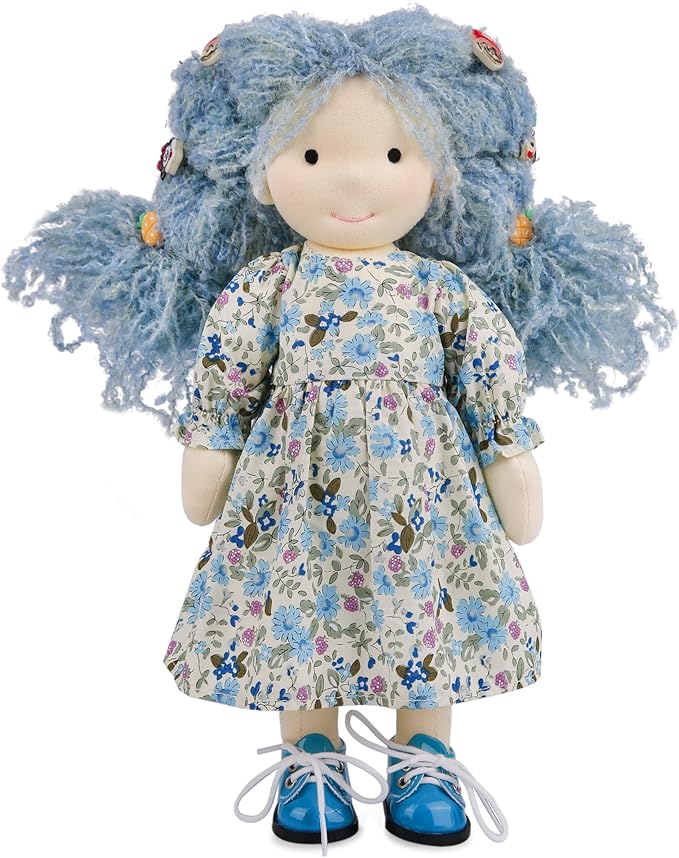 BlissfulPixie Coco 12in Handmade Waldorf Doll - Personalized Collectible Plush Toy for Kids Birthday Gift with Box