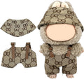 17cm Clothes Set(Only Outfit), Hat & Overalls Set for 6.7inch Doll, Cute Clothes for Dress up Unique Style, Stylish Clothes for Doll (Brown)