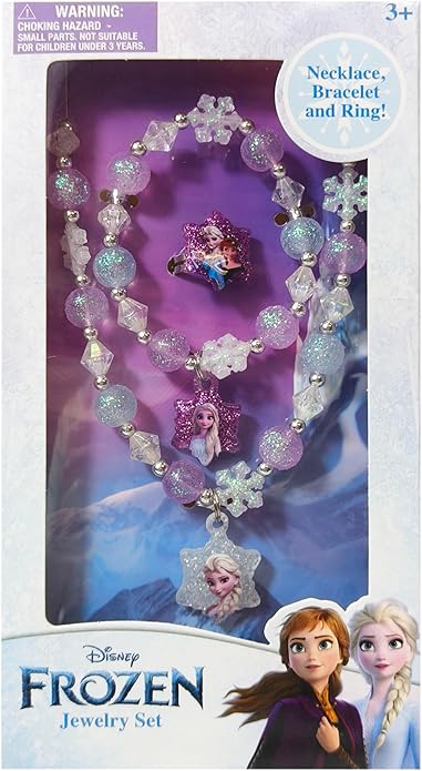 LUV HER Girls Jewelry Set - Dress Up Toy Jewelry Box Set with Bead Necklaces, Bracelets, and Rings - Frozen Play Accessories - Ages 3+