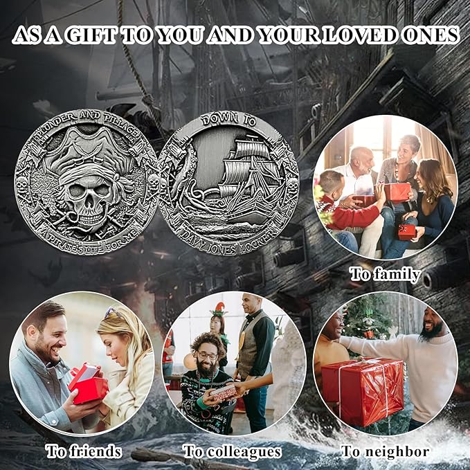 CHURYUML Davy Jones Coin A Pirates Life Down to Davy Jones Locker Pirate Enthusiasts Collectible Pirate Themed Party Gifts