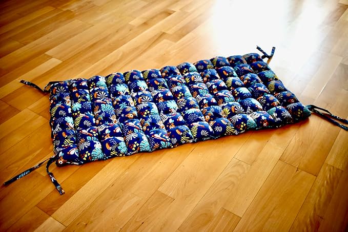Small Jungle Beaded Fiber Pillow for Climbing Arch, Premium Quality Cotton Cushion for Montessori Rocker, Handmade, Machine Wash Friendly, 57x26.8 inches, Unisex