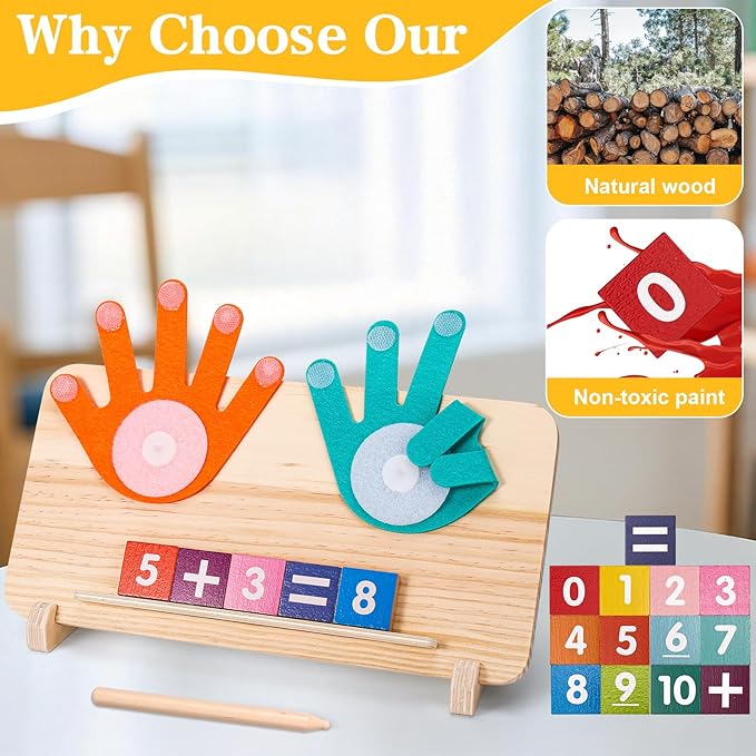 2 in 1 Montessori Toys for 2+ year old,Math Games for Kids 5-7,Math Manipulatives Preschool Learning Activities Kindergarten Classroom Must Haves Number Blocks Educational Toys for Toddlers 3 4 5 6 7