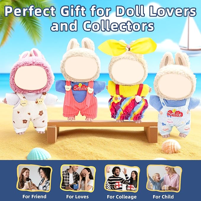 4 Pack—17 cm Doll Clothes Clothes for Doll Cute Accessories for Fashion Dolls Clothing Girl Chic Style Set Elegant Dress Accessories(No Dolls and Shoes) (Set 8)
