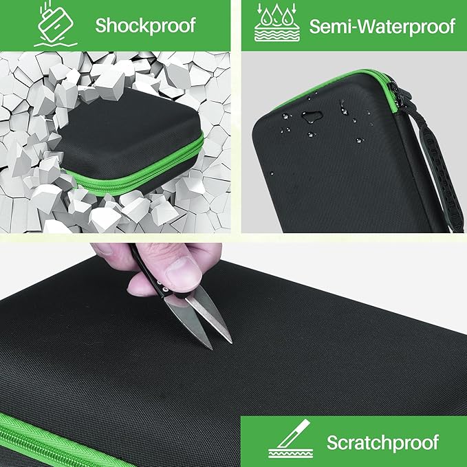 Storage Case Compatible with Leapfrog LeapPad Academy/LeapPad Ultimate/Epic Academy Edition 7-Inch Touchscreen Learning Tablet (Black + Green Case)