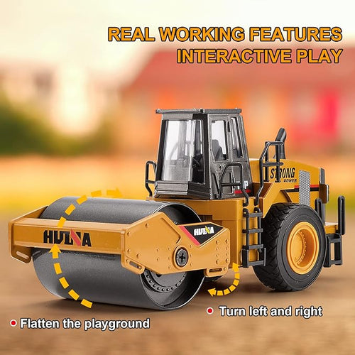 1/40 Scale Metal Road Roller Toy, Diecast Construction Equipment Vehicles Toy for Kids Boys