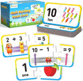 D-FantiX 30 Self-Correcting Number Puzzles, Double-Sided Addition and Subtraction Games, Kindergarten Math Games for Kids, Montessori Math Puzzles Educational Toys Preschool Learning Activities