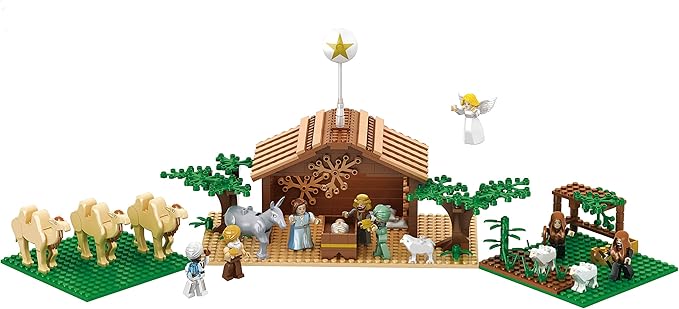 Ultimate Play Set - Large Indoor Nativity Scene, 15 Characters, Trees - Buildable Christian Sets for Kids, Perfect Stocking Stuffer, Gift for Christmas