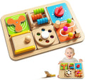 Montessori Busy Board for 1 Year Old, Modular Sensory Toys for Toddlers, Activity Board Toys for Fine Motor Skills, Airplane Car Travel Toys for Baby, Educational Toys for Boy & Girl, Birthday Gifts