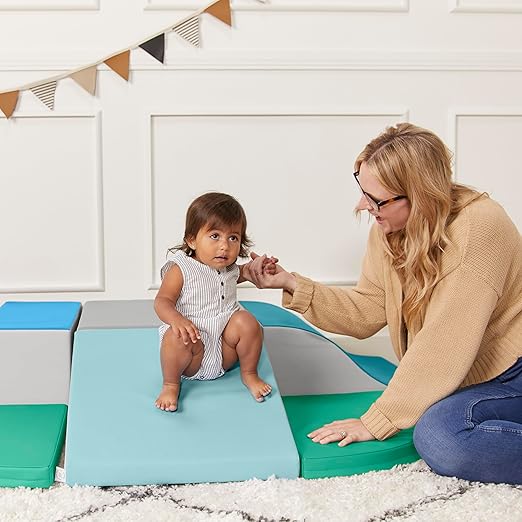 ECR4Kids SoftZone Little Me Wall Climb and Slide, Beginner Playset, Contemporary