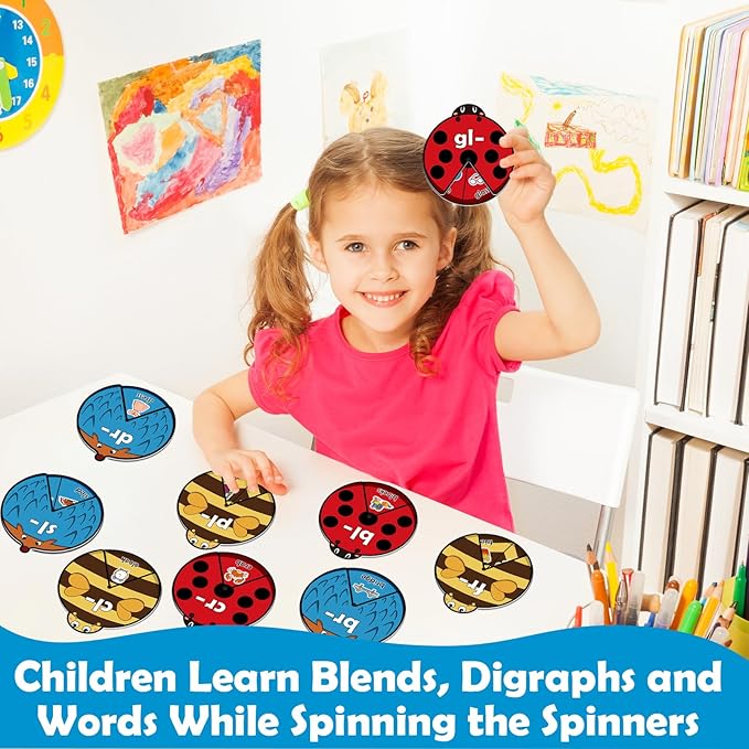 Blends & Digraphs Cards, Phonics Games,Speech Therapy Toys for Toddlers Kids,Learn to Read, Spelling Reading Learning Sight Words Games,Kindergarten Preschool Learning Activities Educational