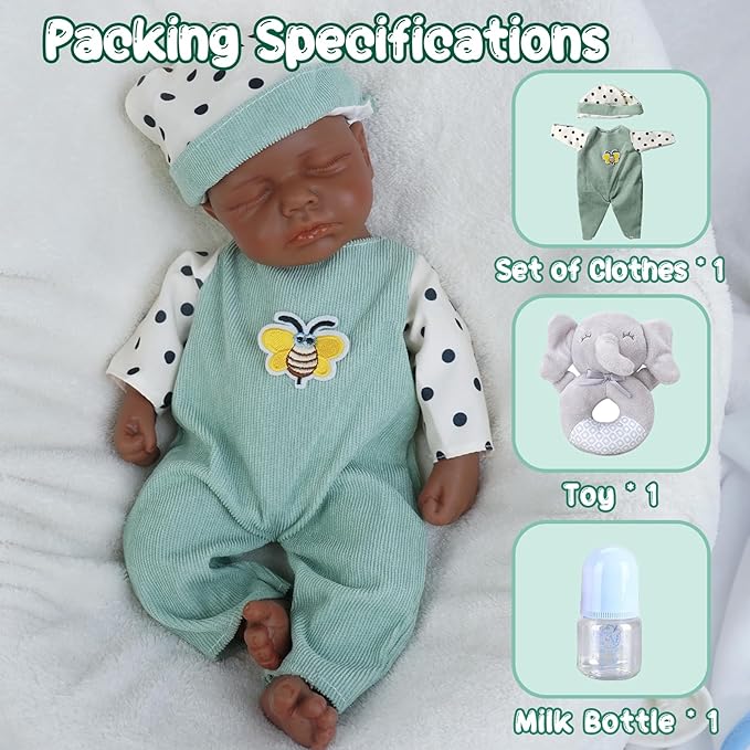 Boy 12.2 Inch, Full Silicone Baby Doll, Realistic Baby Dolls, Realistic Veins & Sleeping Pose, Not Vinyl, Reborn Baby Dolls Silicone Full Body, Gift Set
