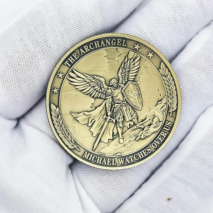 Archangel Saint Michael Challenge Coin Religious Coins Christian Collectors Coin (Pack of 6)