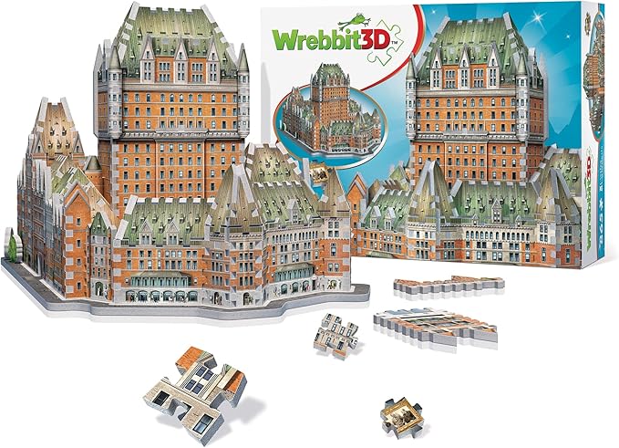 Wrebbit3D Château Frontenac 3D Puzzle | 865 Jigsaw Puzzle Pieces | Castles and Cathedrals Collection