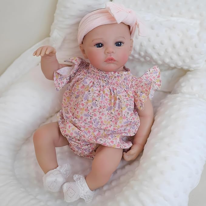 Realistic Reborn Baby Dolls-18 Inch Real Life Baby Dolls Girl Lifelike Baby Doll with Accessories for 3+ Years Old (Pink)