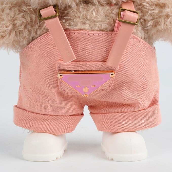 17 cm Doll Clothes, Fashionable and Cute 3-Piece Doll Clothes Set, fits 5.9-6.69 inches (15-17 cm) Dolls, Includes hat, Onesie, White Shoes (Doll not Included) (Pink)
