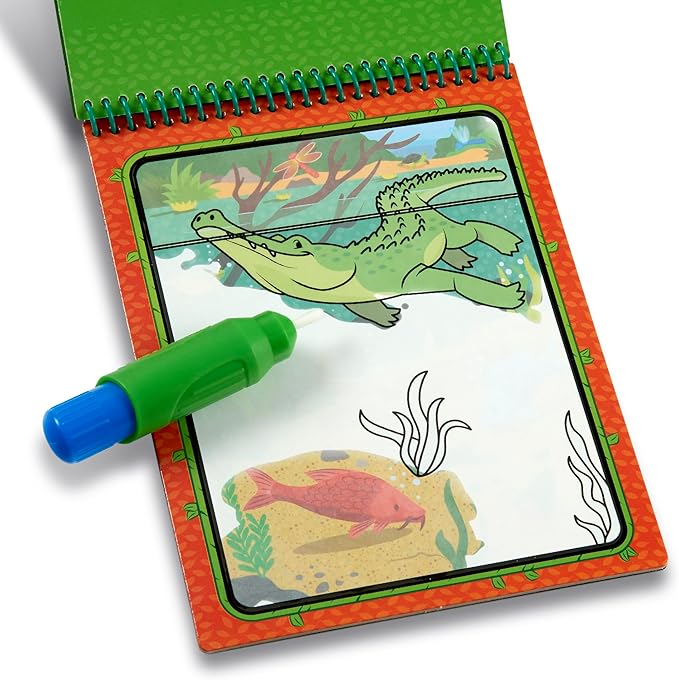 Melissa & Doug On The Go Water Wow! Reusable Water-Reveal Coloring Activity Pad – Jungle