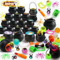 256 PCS Prefilled Halloween Party Favors Bulk for Kids, 32 Pack Prefilled Witch Cauldrons With Halloween Toys, Halloween Goodie Bag Fillers