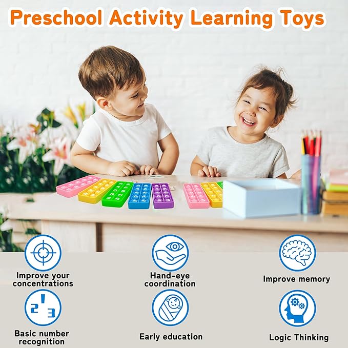 Ten Hundred Frame Popper, Math Fidget Sensory Toys, Ten-Frame Counting Toy, Educational Toy for Kids Classroom Group Learning Activities(Pack of 10)