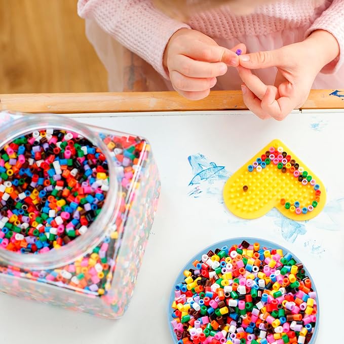 Darice Fuse Beads, Bulk Assorted Multicolor Melty Beads for Kids Crafts, Big Bucket of 22000 pcs