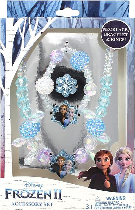 LUV HER Girls Jewelry Set - Dress Up Toy Jewelry Box Set with Bead Necklaces, Bracelets, and Rings - Frozen Play Accessories - Ages 3+