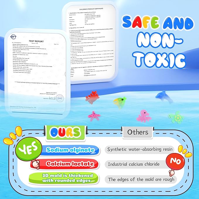 Magic Water Elf Toy Kit, Waters Pets, Aqua Water Gel with 20 Magic Gels and 20 Shape Molds, DIY Squishy Maker Kit, Kids Summer Crafts，Make Your Own Squishies Toys Crafts for Boys & Girls