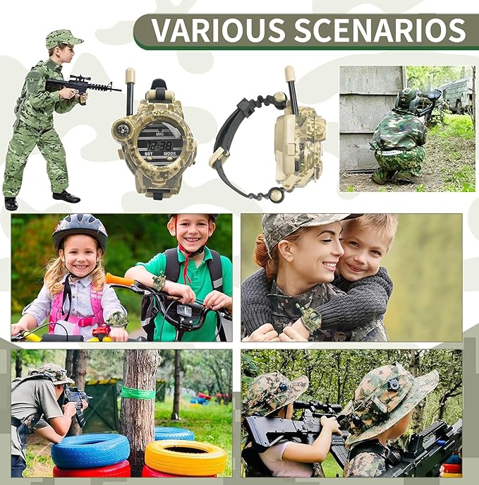 Rechargeable Walkie Talkie for Kids Two-Way Radio Walky Talky with Flashlight Children Outdoor Game Interphone Toy Game and Gifts for Boy and Girl Age 4 to 12
