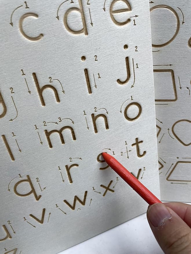 Learn to Write - Number & Letter Tracing Boards for Kids Ages 3-8 Wooden Alphabet Learning Montessori 3 Year Old Toddler Writing Tools Beginners - Homeschool Preschool Classroom Must Haves
