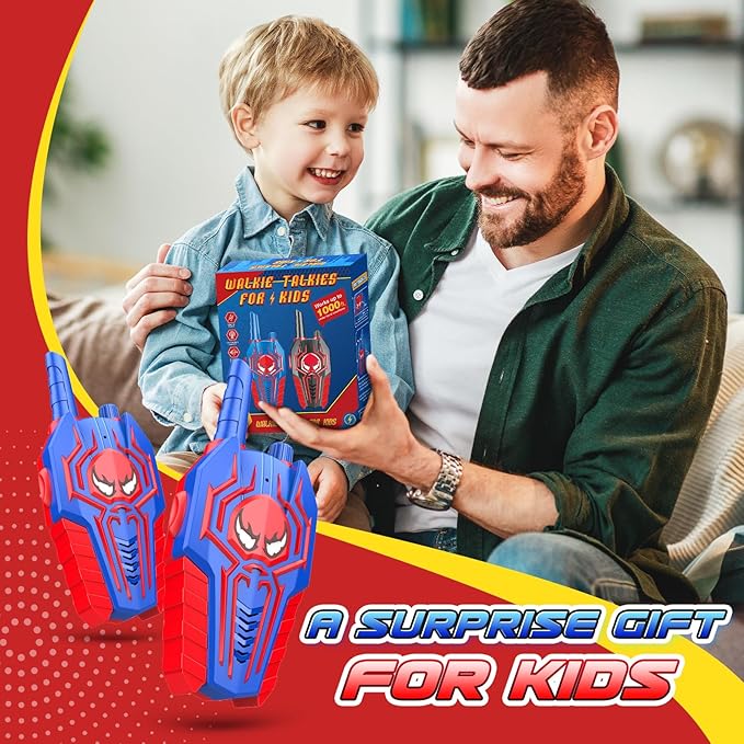 Kids Walkie Talkies for Boys: Toys Gifts for 3 4 5 6 7 8 Year Old Boys Girls Kids Walkie Talkies 2 Pack Outdoor Hiking Stocking Fillers Toy Age 3-8 Year Old Boy Girl Christmas Birthday Gifts Ages 5-7