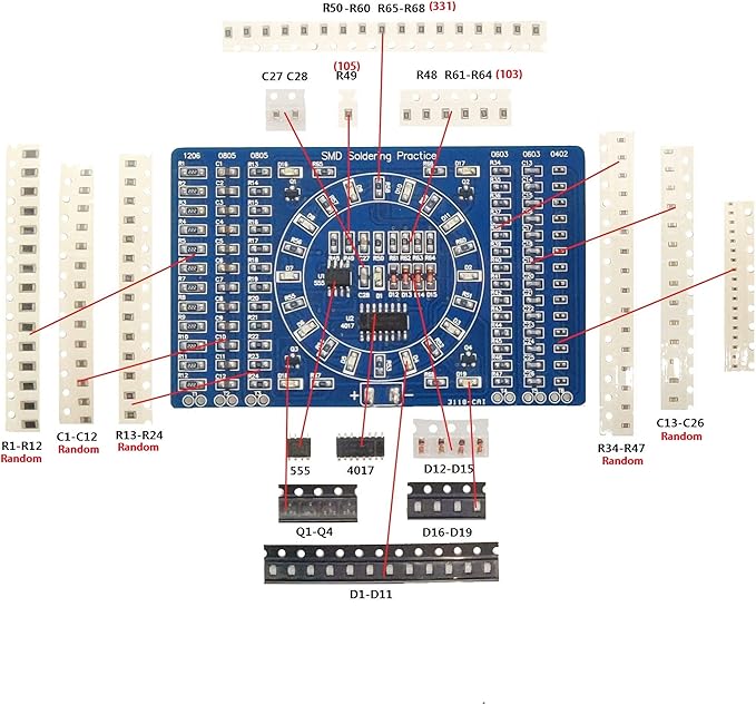 Gikfun Soldering Practice DIY Kit, SMD SMT Welding Practice Soldering Skill Training Board EK7026