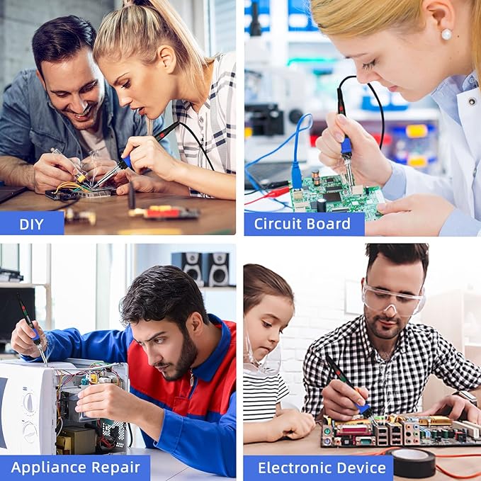 Soldering Iron Kit, 90W LED Digital Solder Iron Kit with Ceramic Heater, 110V Welding Tools with Smart Temperature Control, Auto Sleep, Temp Calibration, C/F, Accurate 176℉-896℉