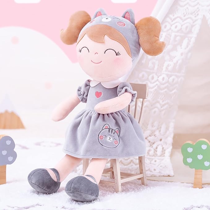 Gloveleya Baby Doll Girl Gifts Soft Plush Kitty Cat Dolls Girls Toy 12" with Gift Box