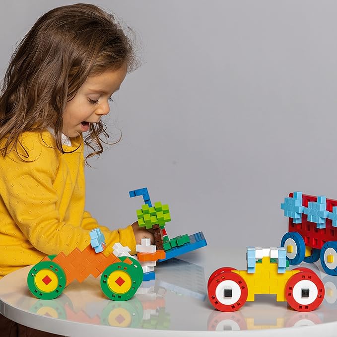 PLUS PLUS Big Make & GO 29 Pieces Construction Building Stem/Steam Toy, Interlocking Large Puzzle Blocks for Toddlers and Preschool