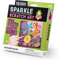 Crocodile Creek Garden Sparkle Scratch Art for Kids - 16-Sheet Scratch Art Set with 10 Themed Sheets, 5 Blank Sheets, Stencil, and Stylus - Thoughtful Stocking Stuffers, Gifts, Art Supplies for Kids
