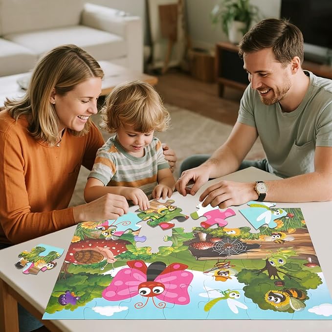35 Piece Jumbo Floor Puzzle for Kids BugsJigsaw Puzzles, Large Puzzles for Toddler Ages 3-8, Educational Development Toys Giant Floor Puzzle