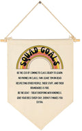 Squad Goals-Funny Class Rules Banner -Teen Slang Flag-Middle Junior High School Classroom Decor-Canvas Hanging Pennant Flag Banner Wall Sign Decor-Door Sign