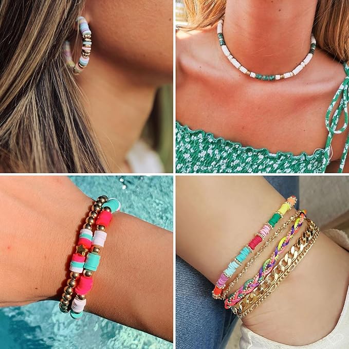 Friendship Bracelet Kit, 14,000pcs 48 Colors Bracelet Making Kit Clay Beads with Number Letter Bead Set Concert Merch Arts and Crafts Gifts for Kids Teen Girls Jewelry Making Supplies Bracelet Maker1