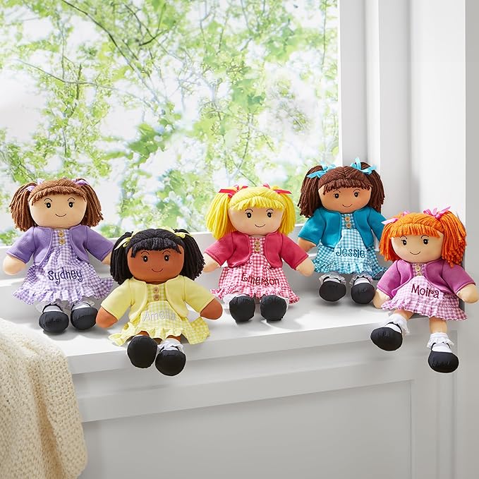 Let's Make Memories Personalized Rag Doll - Mini-Me Doll - Doll for Girls - Toy for Girls - Dark Brown Hair