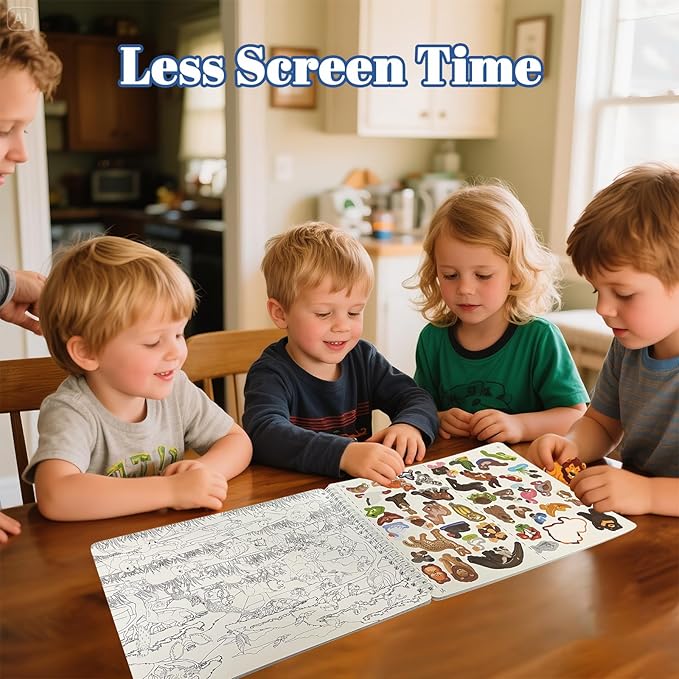 Find The Animal Sticker Book for Kids Ages 2-4, Include 20 Theme Stickers for Kids, Learning & Educational Toy, Find Over 400+ Hidden Object, Airplane Toys for Toddlers 3-5, Preschool Activities
