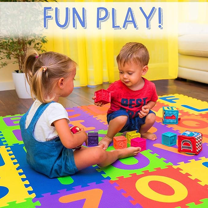 Foam ABC Play Mat - Interlocking Alphabet Floor Mat for Kids Baby Toddlers - Soft 26 Tiles for Exercise 12x12- Floor Coverage 26 Sq F