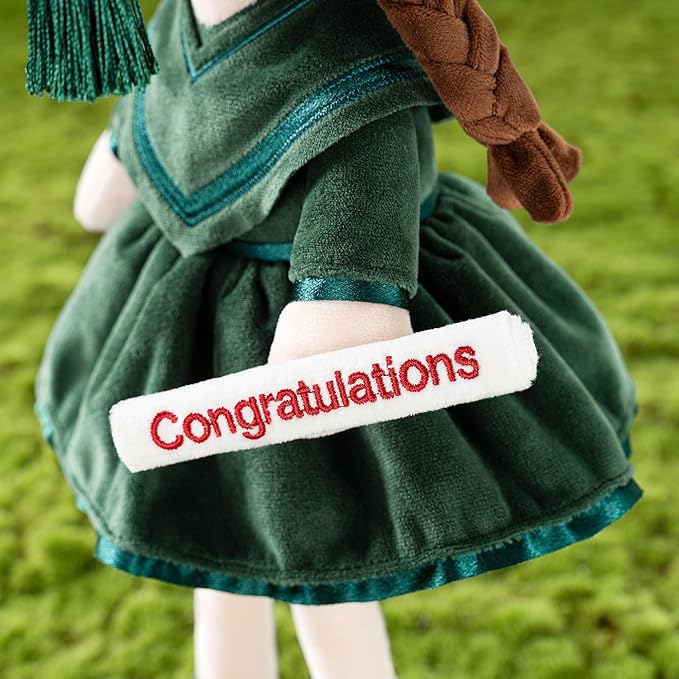 Gloveleya Baby Girl Gifts Graduation Plush Girls Dolls Congratulation Gift for Kindergarten Dark Green 16 inch