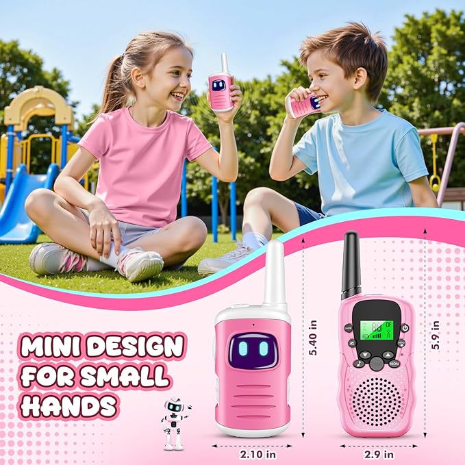 Kids Walkie Talkies Gifts for Girls: Toys Walkie Talkies for Kids 2 Pack Xmas Birthday Gifts for 3 4 5-7 Year Old Girls Grandkids Toys Age 4-5 6-8 Years Old Stocking Stuffers Pink