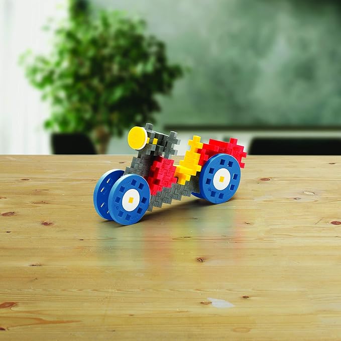 PLUS PLUS - GO! Educational Tub - 2600 Pieces / 10 Baseplates / 40 Wheels - Vehicle Construction Building Stem / Steam Toy, Interlocking Mini Puzzle Blocks for Kids