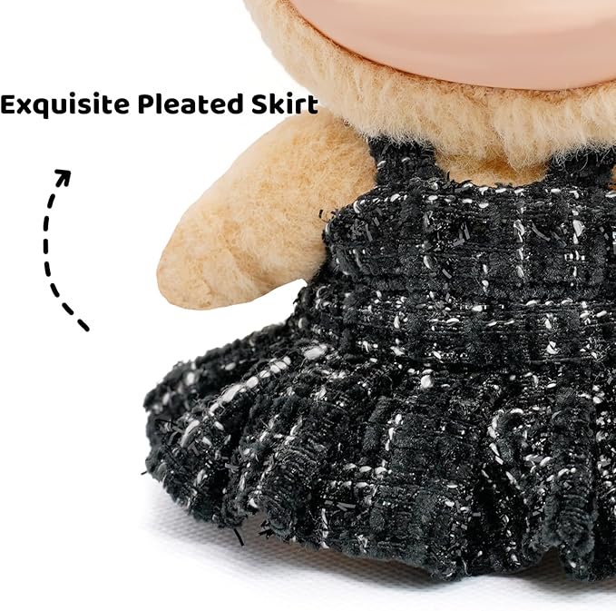 17cm Doll Clothes Compatible with Labubu - Premium Handmade Clothes 3 Piece Set Bow & Bag & Dress Adjustable Doll Outfit - Luxury Chic Style Set High-End Fashion Accessories - No Logo