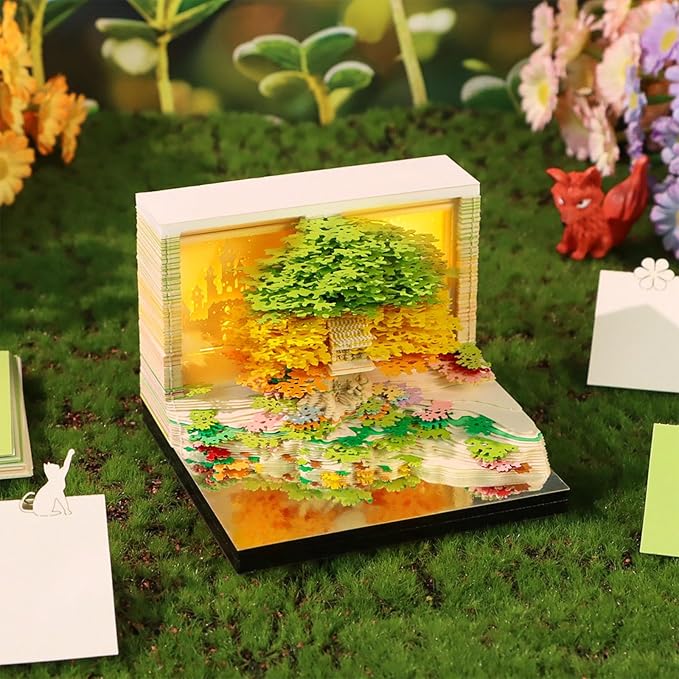 3d Calendar 2026,The Combination Of Paper Carved Lights And Artistic Creativity,Flower Sea Treehouse 3d Calendar,Suitable For Note Taking,Decorative Ornaments,Holiday Gifts