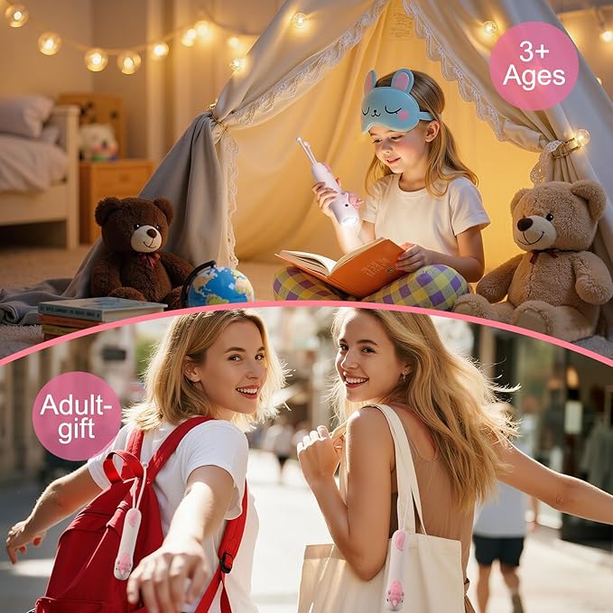 Unicorn Flashlight Rechargeable-2 Pack, Kids Flashlight for Girls and Boys, Unicorn Toys for Girls Age 4-6, Pink Small LED Child Flashlights for Birthday Gifts, Idea for Camping, Outdoor&Home Use
