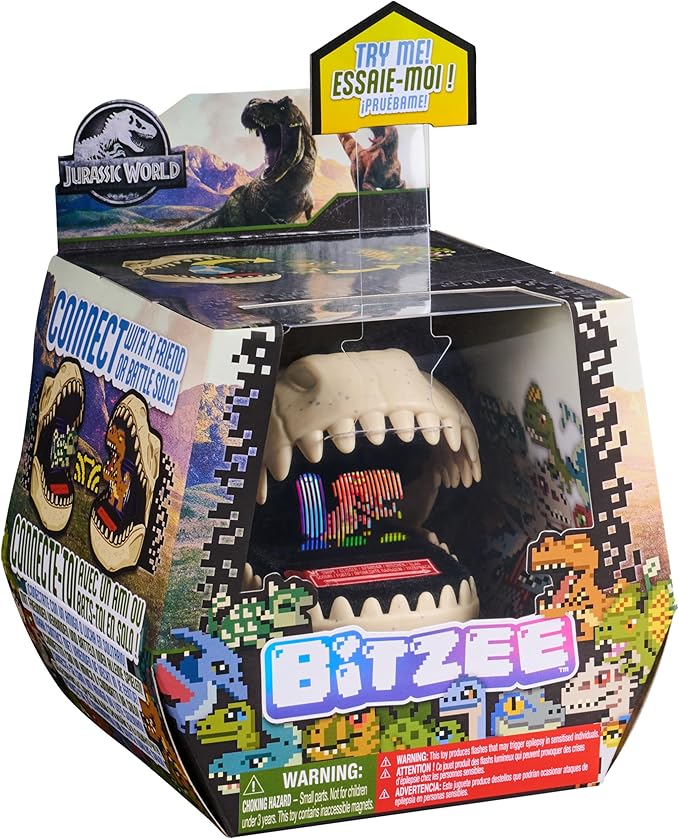 Bitzee, Jurassic World Interactive Dinosaur Toy with 25 Dinosaurs Inside, Reacts to Touch, Pods Connect & Interact, Digital Pet Kids Toys for Ages 5 and up
