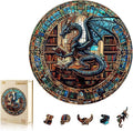 WOODBESTS Wooden Puzzles for Adults (505 Piece, XL, 17.3"x17.3") Dragon's Library Wood Puzzle Adult, Unique Wooden Animal Jigsaw Puzzles, Family Game and Birthday Gifts for Friend