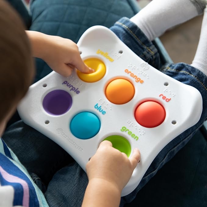 Fat Brain Toys Dimpl Duo, Early Learning Sensory Toy for Babies 1 Year+ & Toddlers, Interactive Baby Toys with Braille, Fidget Toys