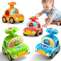 iPlay, iLearn Press to Go Dinosaur Car Toys for Toddlers 1-3, Baby Play Race Vehicle Set, Infant Dino Push Go Friction Toy, 4pcs Animal Car for 12 18 24 Month, 1st Birthday Gift for 1 2 3 Yr Boy Child